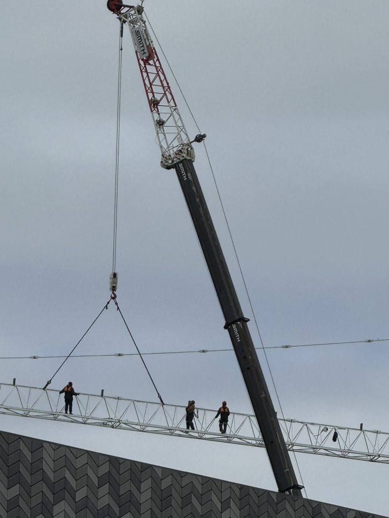 Workers on a crane Christchurch